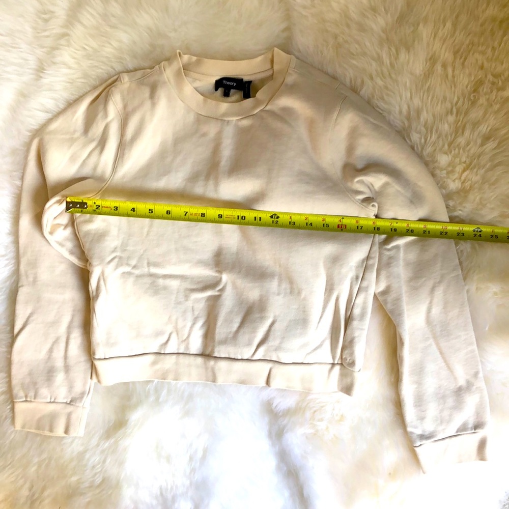 Theory Cropped Sweatshirt Cream - Cozy